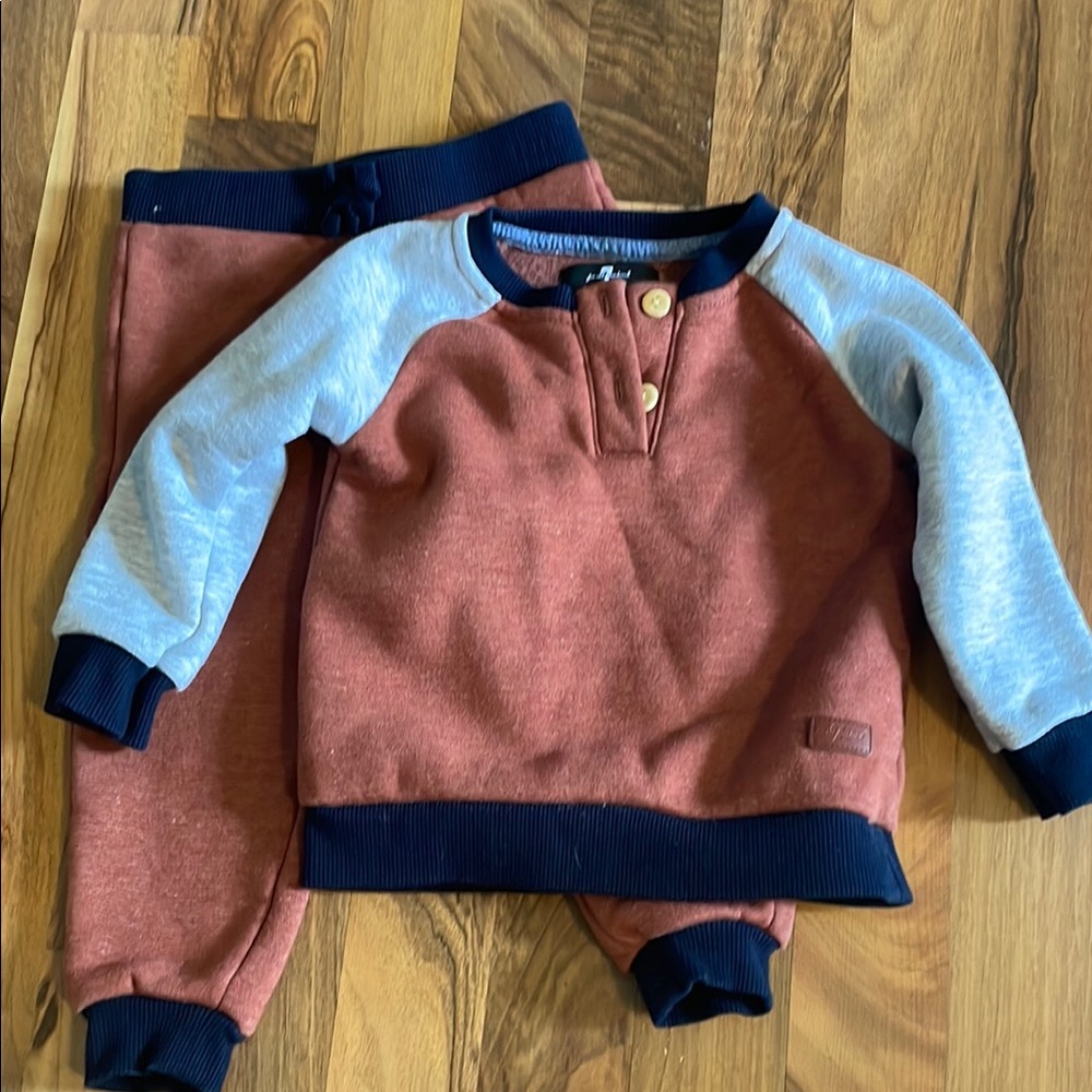 Red and Gray Baby Outfit Set